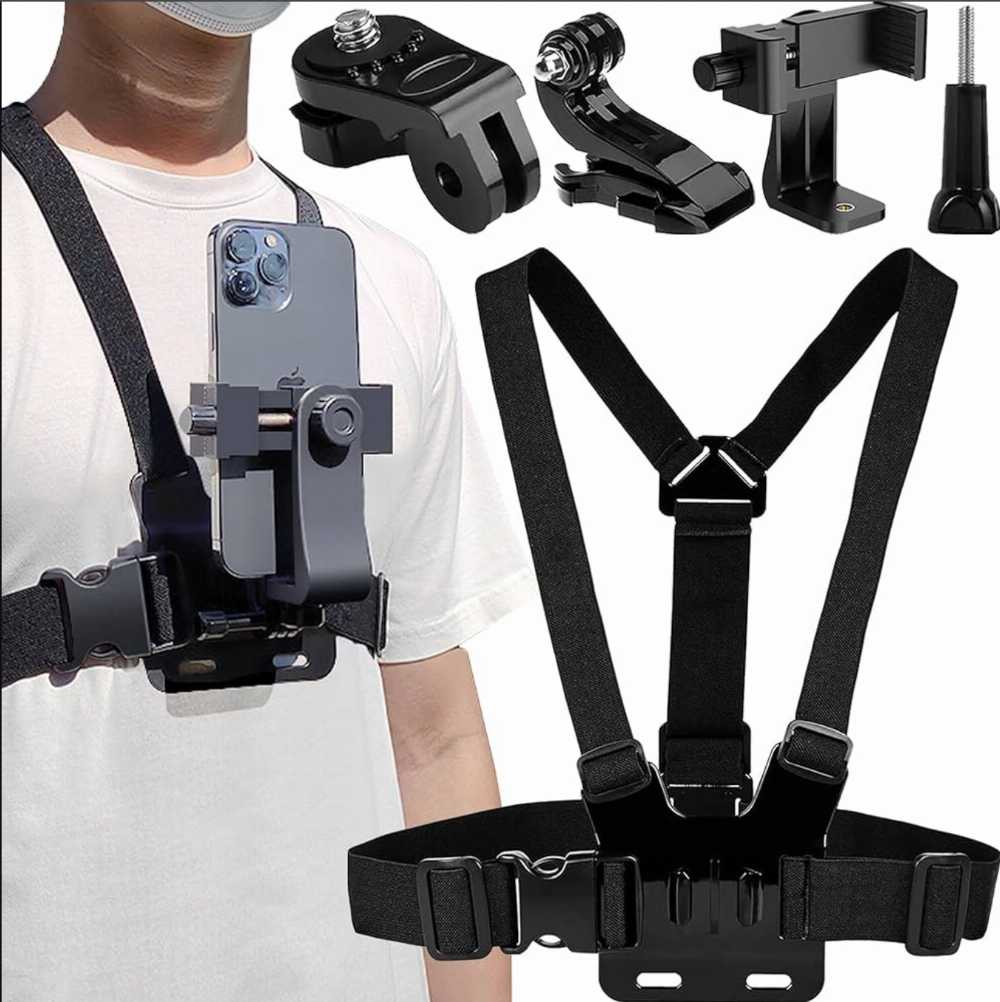 (6 Pcs) Mobile Phone Chest Mount Harness Strap 